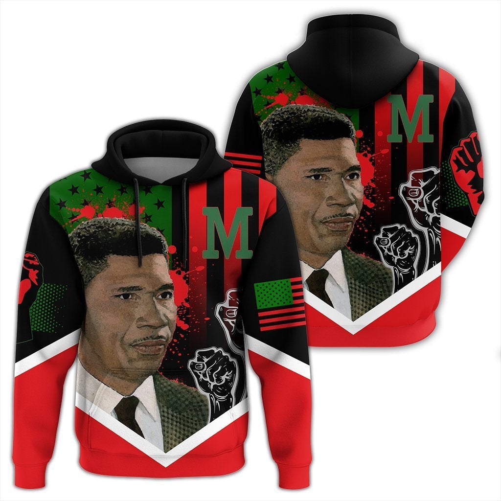 Wonderprint Hoodie – African American Flag Medgar Evers Hoodie