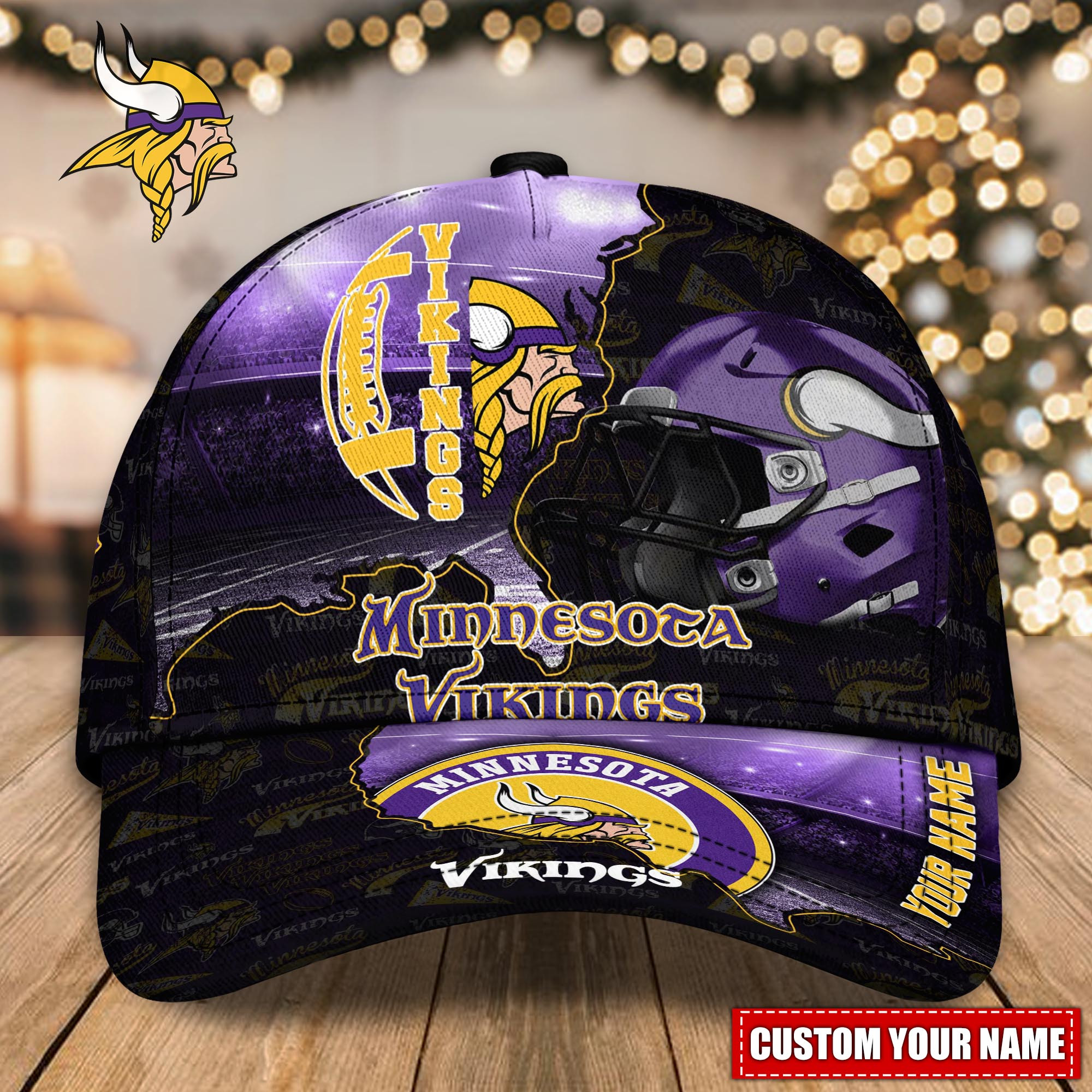 Minnesota Vikings Custom Name Classic, Baseball Caps Q-47141