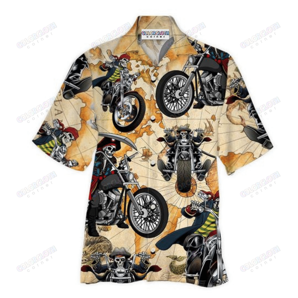 Skull Motorcycle Hawaiian Shirt Ha18257