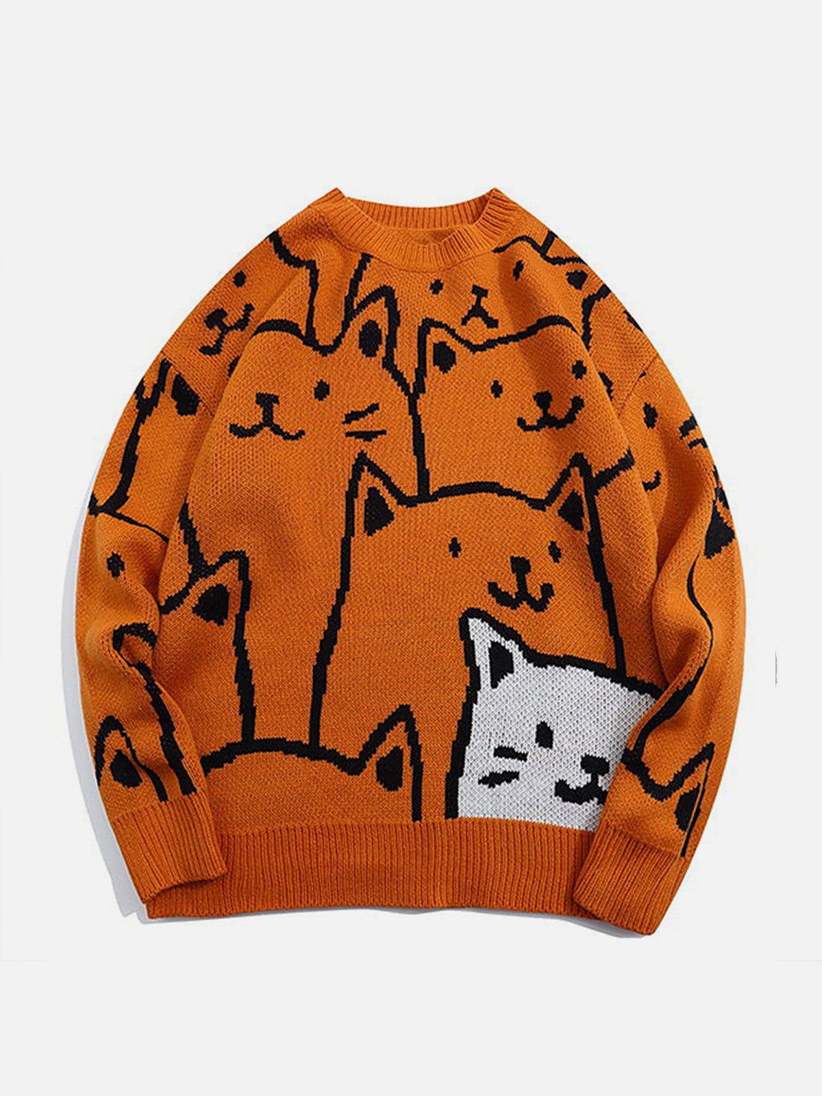 Talishko™ – Cartoon Cat Pattern Knit Sweater