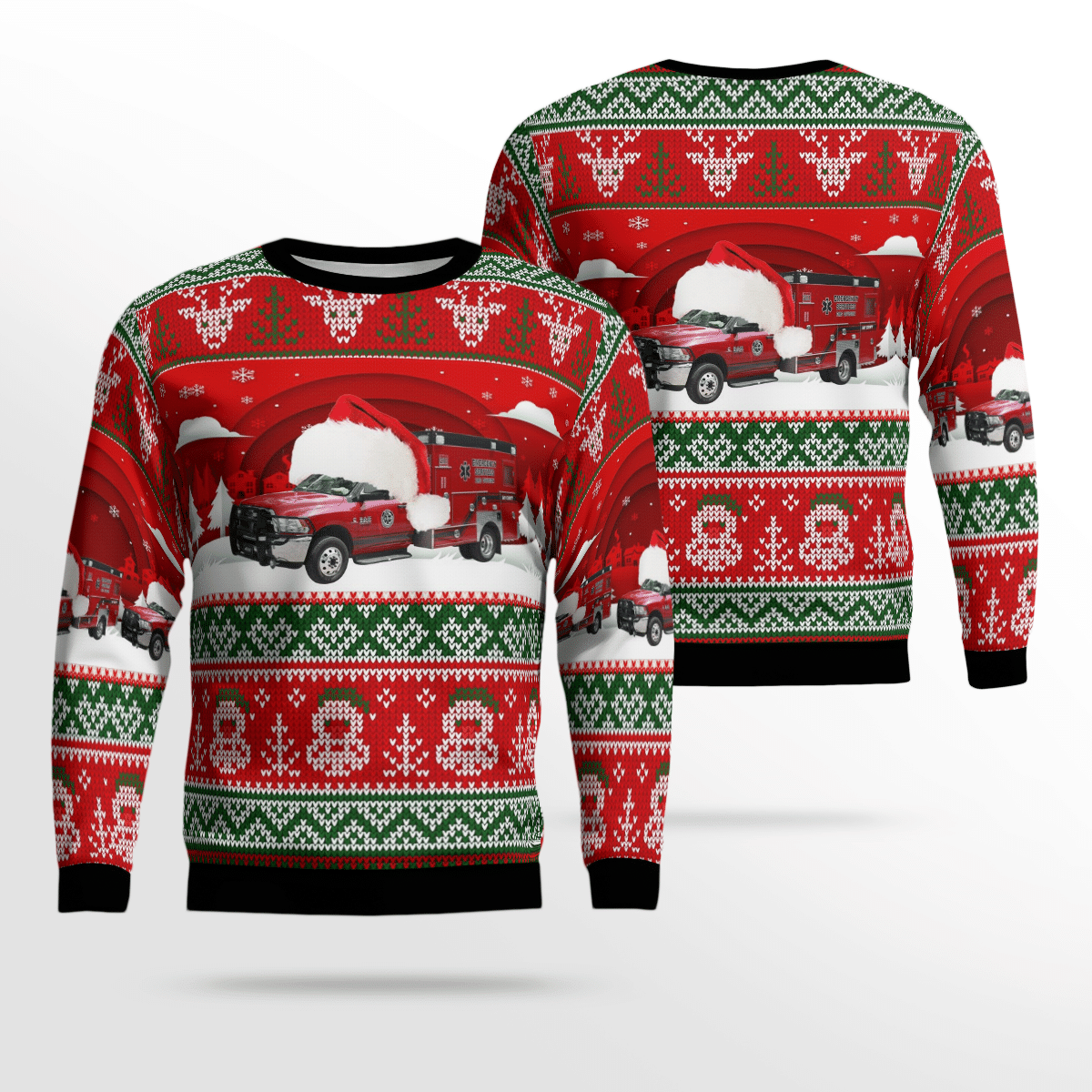 Bay County Ems Ugly Christmas Sweater, All Over Print Sweatshirt