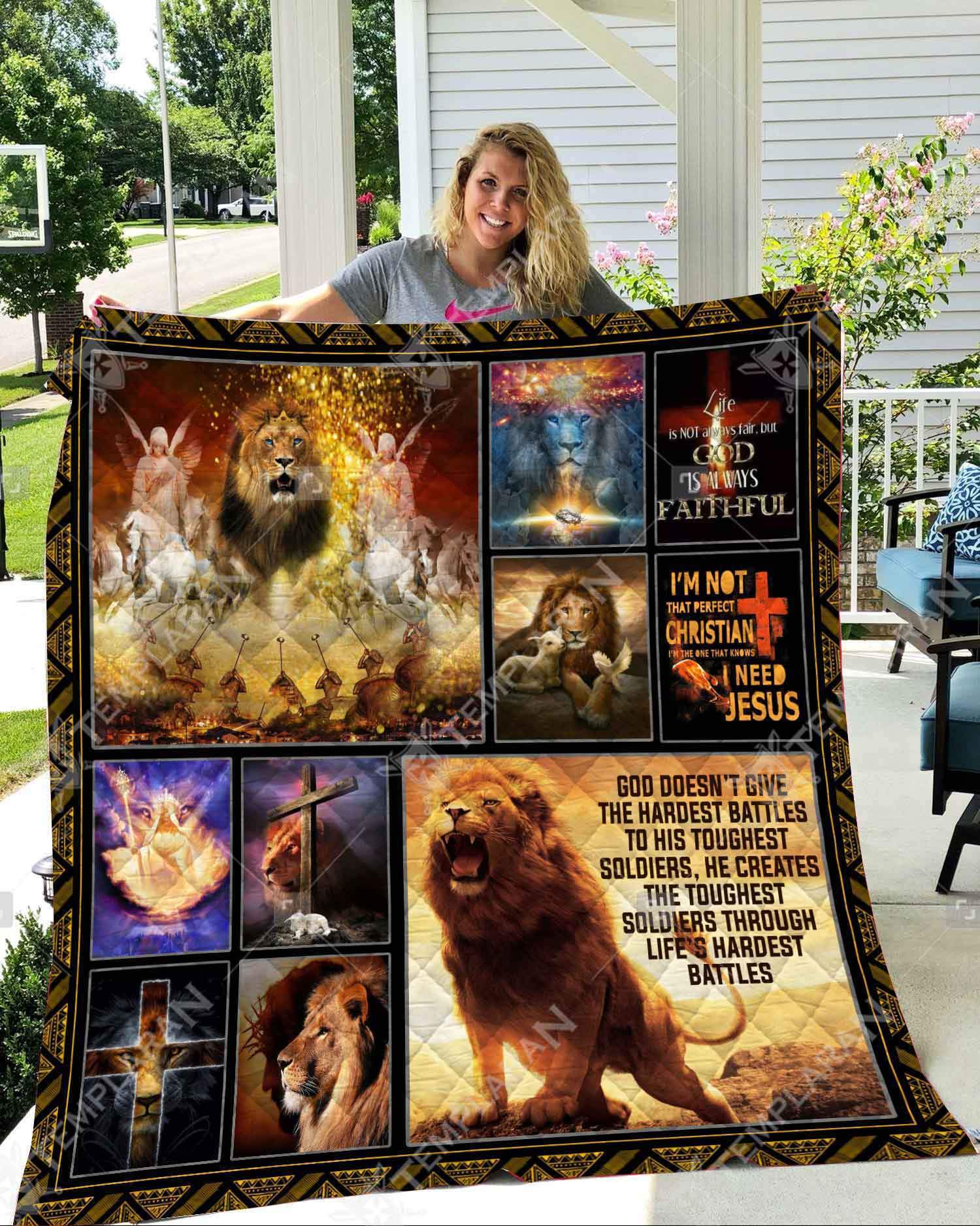 3D Blanket Nvh-Qnk019 Lion Of Jurah – Quilt