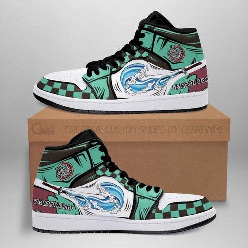 Tanjiro Kamado Jordan Sneakers Demon Slayer Kny Anime Shoes Fan Gift M Jordan Sneaker