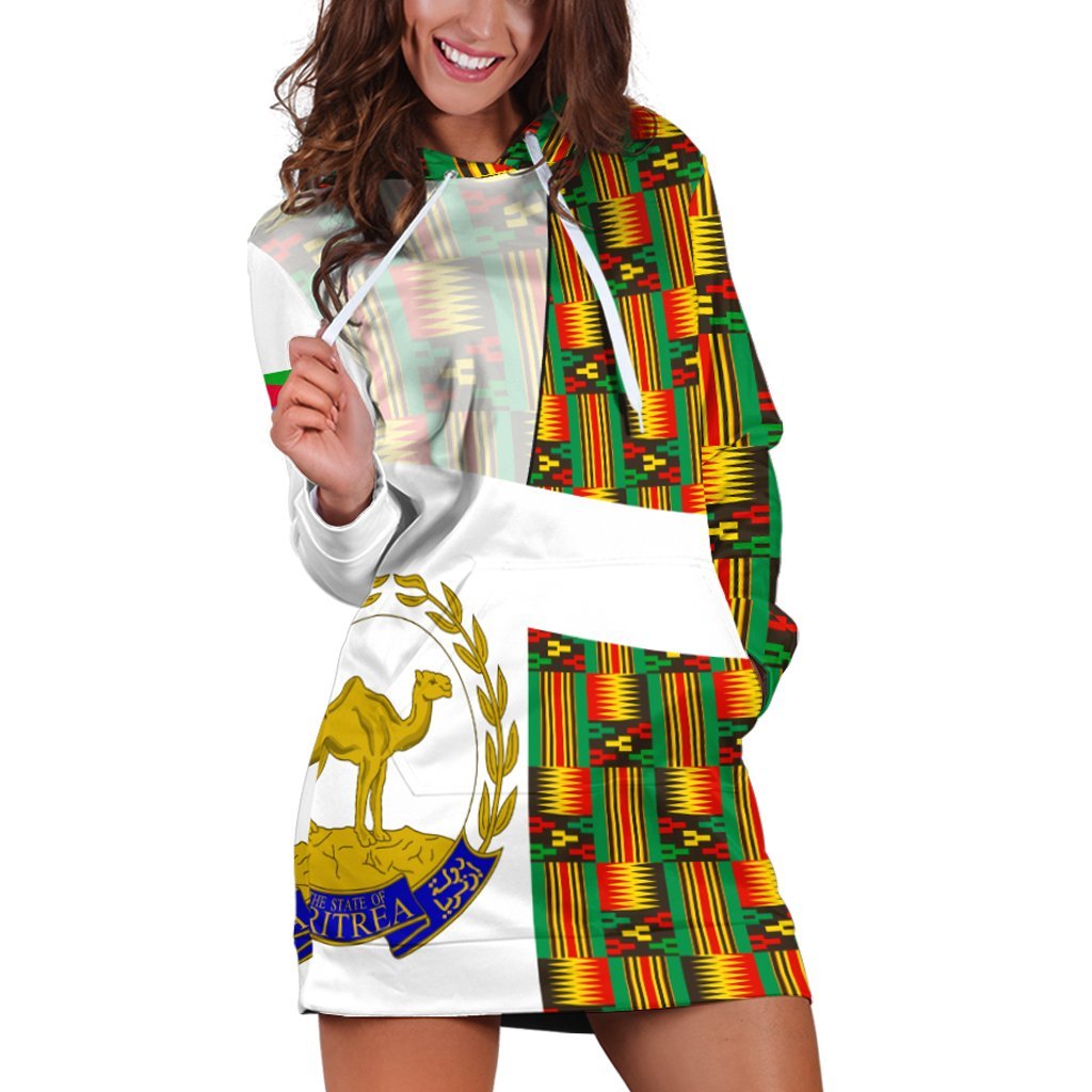 Eritrea Hoodie Dress Kente Pattern Lt13