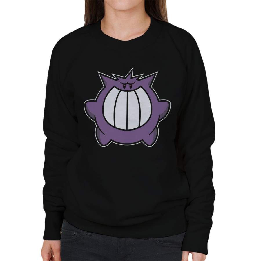 Pokeboo Pokemon Mario Ghost Gengar Women’s Sweatshirt