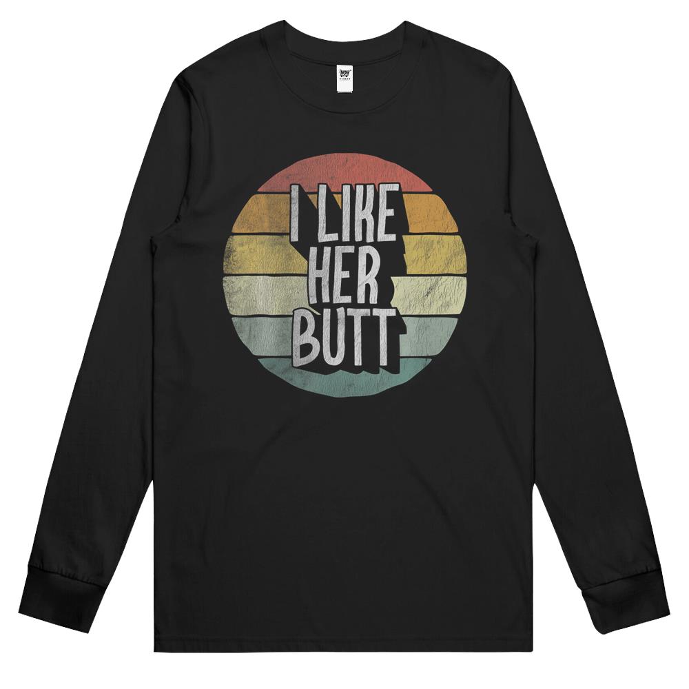 I Like Her Butt Matching I Like His Beard Compliment Couples Long Sleeve T Shirts