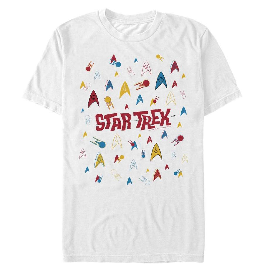 Star Trek Men’s Starfleet Cartoon Collage  T Shirt