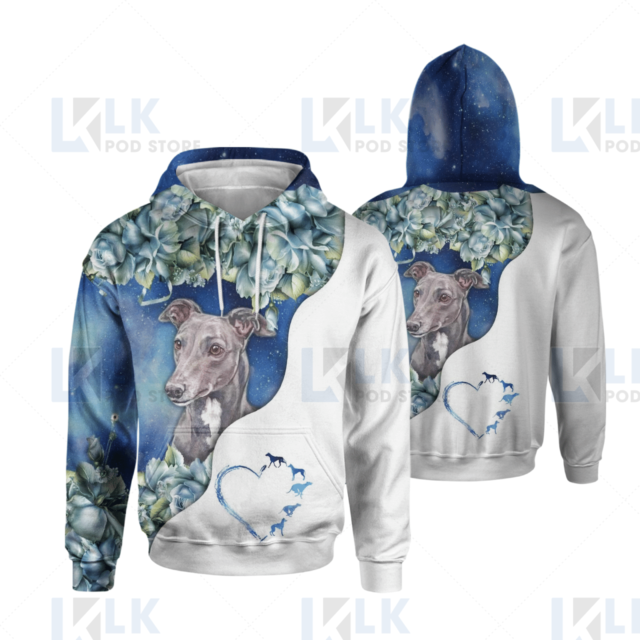 GREYHOUND – HOODIE Half Curse Flower [ID3-B]