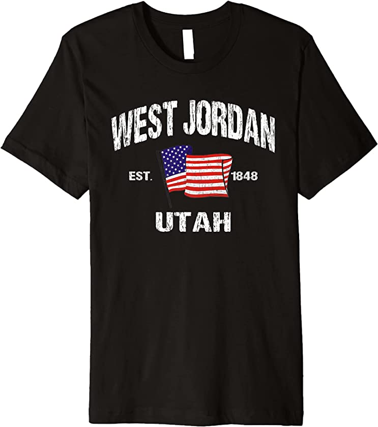 West Jordan Utah UT USA Stars & Stripes Vintage Style Premium T-Shirt