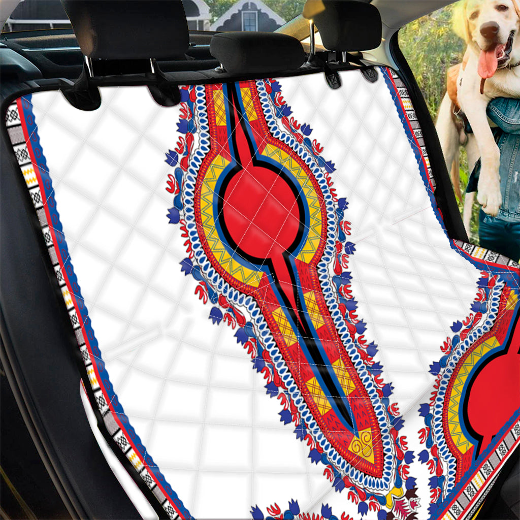 Red And White African Dashiki Print Pet Car Back Seat Cover