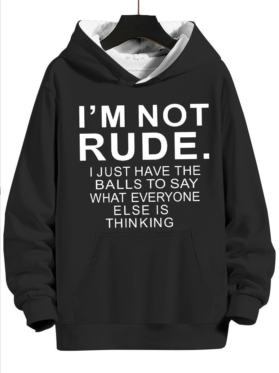 Women’S I’M Not Rude Slogan Graphic Sweatshirt Hoodie