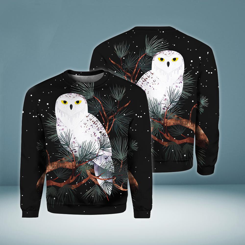 Beautiful Owl Crewneck Sweatshirt All Over Print Sweatshirt For Women Sweatshirt For Men