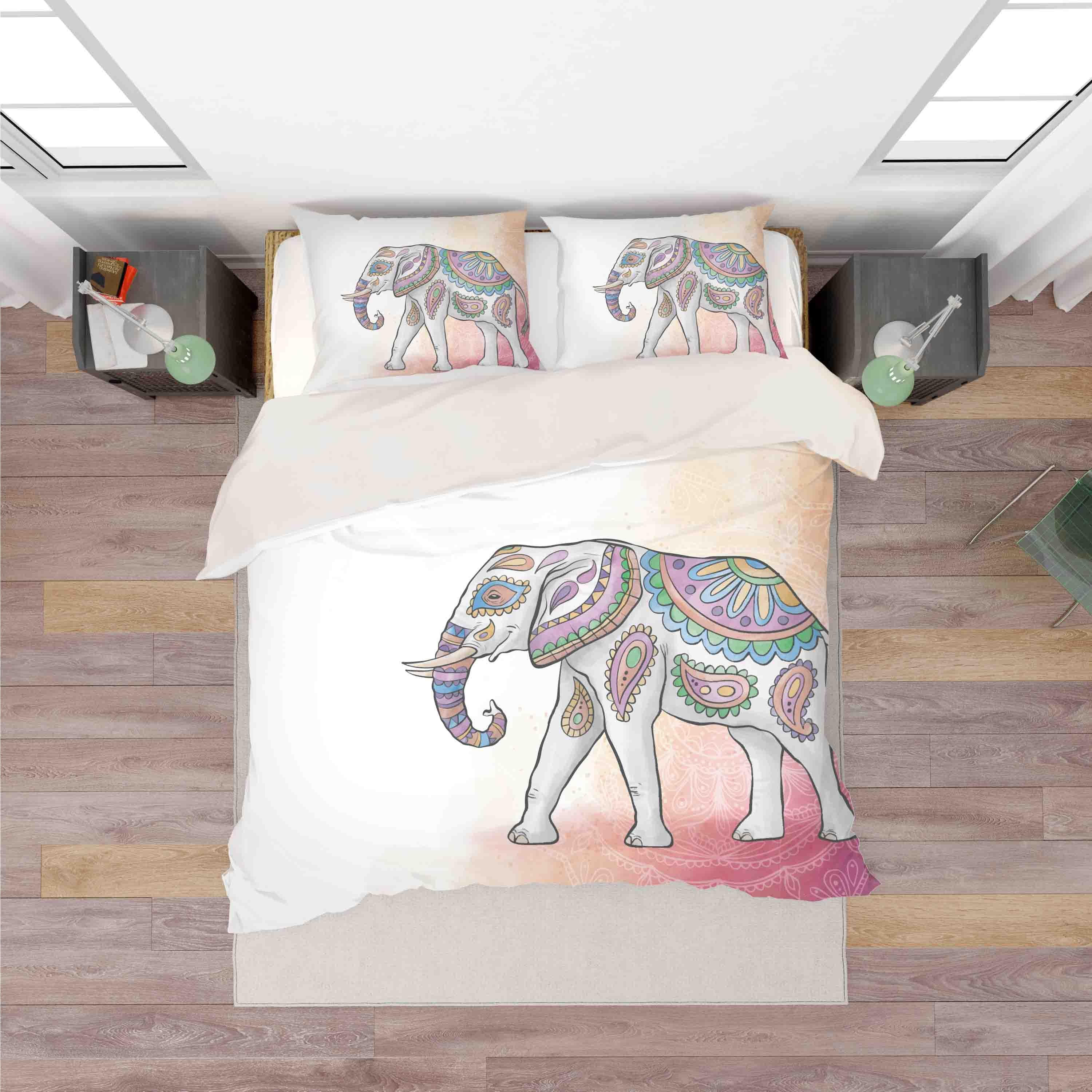 3D Cartoon Classic Pattern Elephant Quilt Cover Set Bedding Set Duvet Cover Pillowcases Lxl