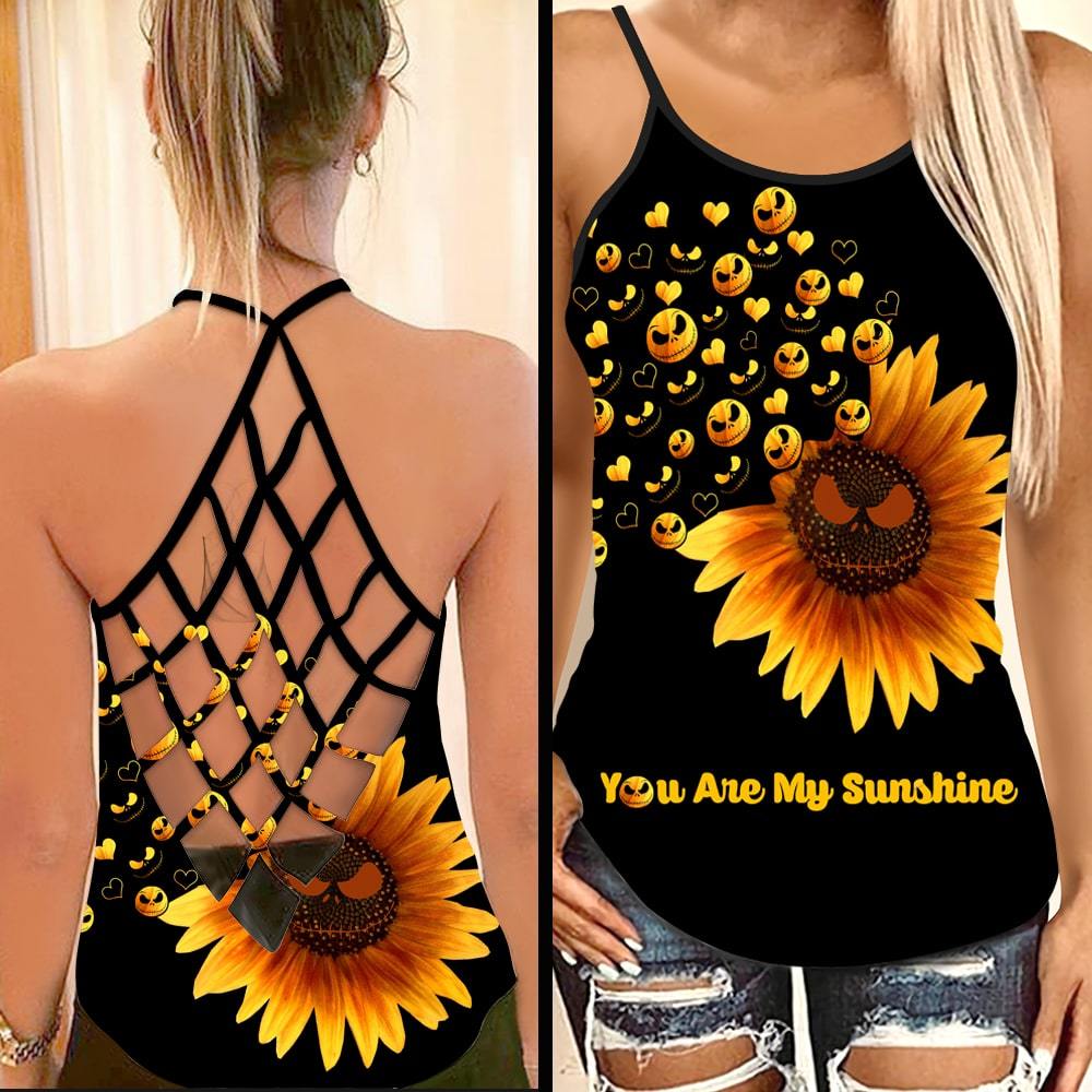 You Are My Sunshine Jack Skellington Criss Cross Tank Top Ct1008