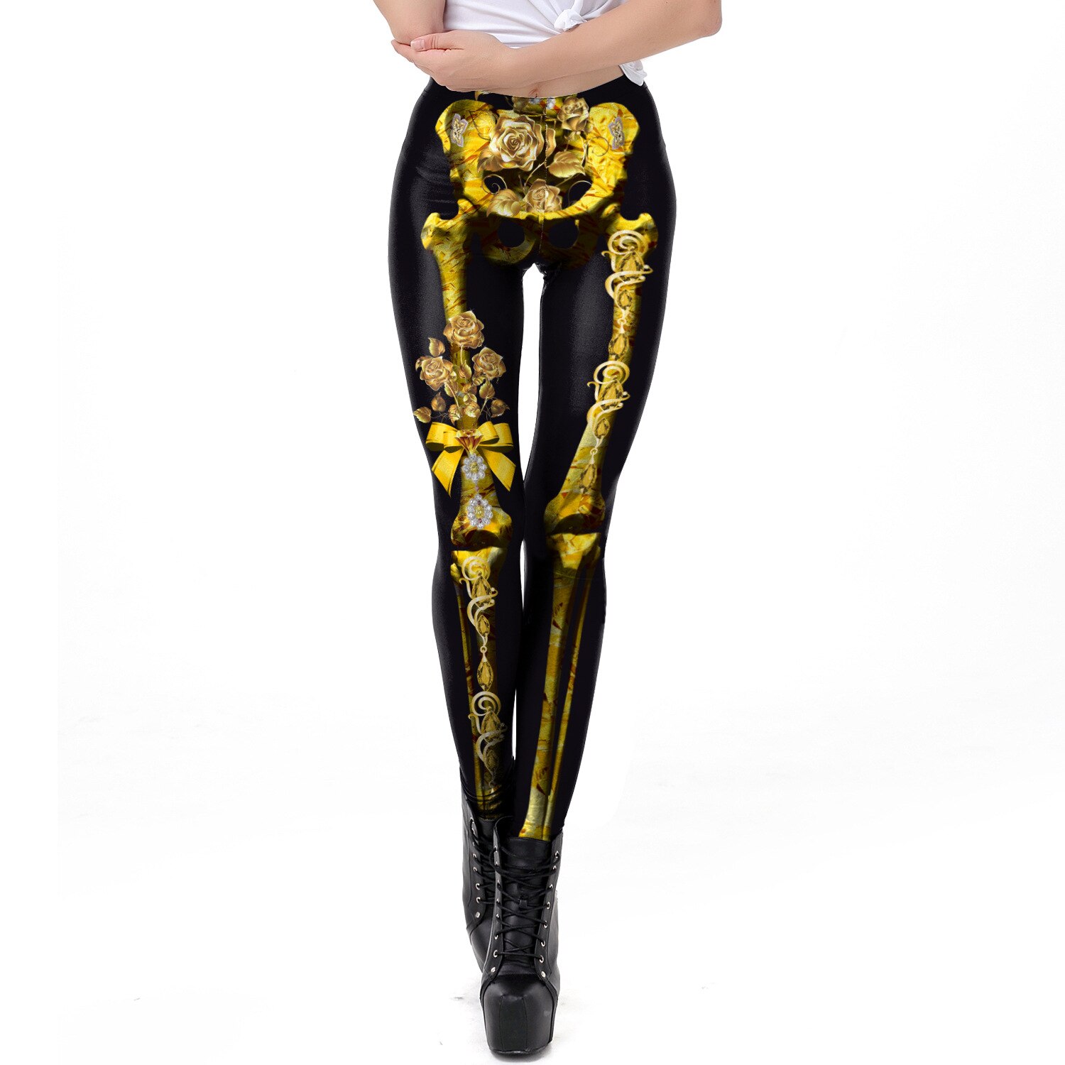 8Style 2022 Women Adult Halloween Costumes Cosplay Scary Pant Skeleton Pumpkin Flexible Tight Carnival Party Skull Trousers alx