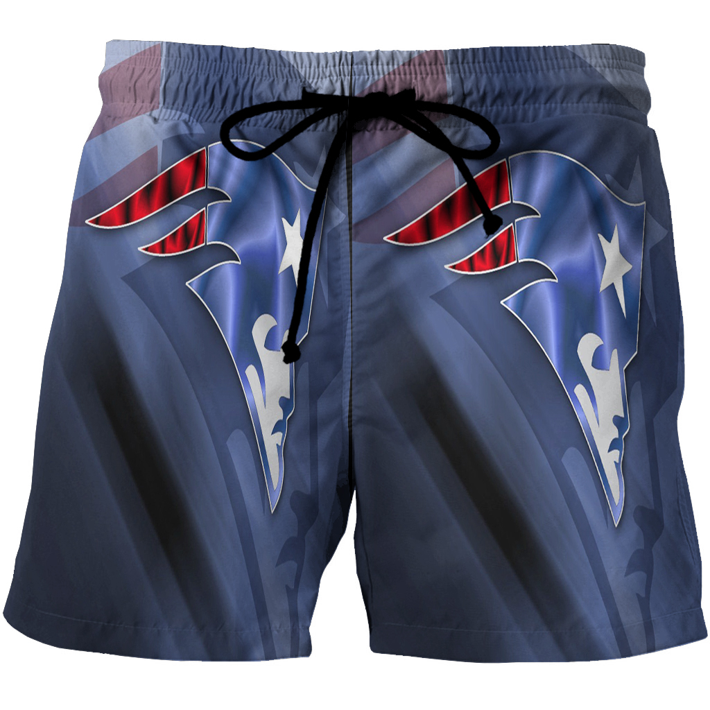 New England Patriots Shadow Blue 3D All Over Print Summer Beach Hawaiian Short