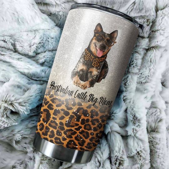 Australian Cattle Dog Leopard Pattern Stainless Steel Skinny Tumbler Bulk, Double Wall Vacuum Slim Water Tumbler Cup With Lid, Reusable Metal Travel Coffee Mug