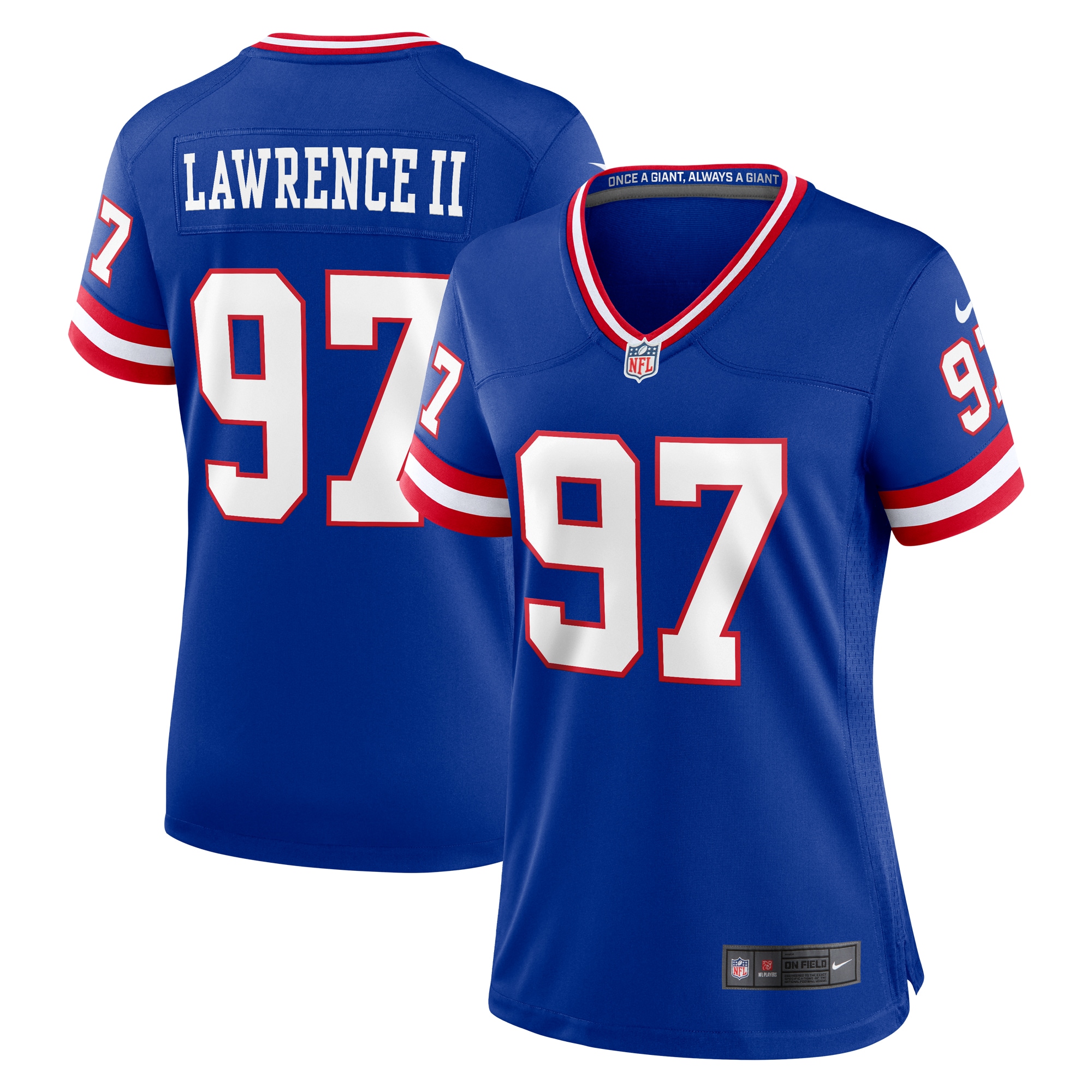 Women’s New York Giants Dexter Lawrence II Royal Classic Game Player Jersey