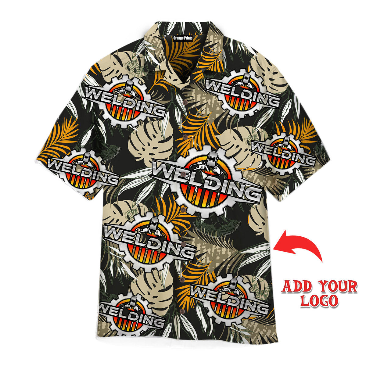 Your Logo On Tropical Leaves Dense Jungle Custom Hawaiian Shirt | For Men & Women | Hwp1234