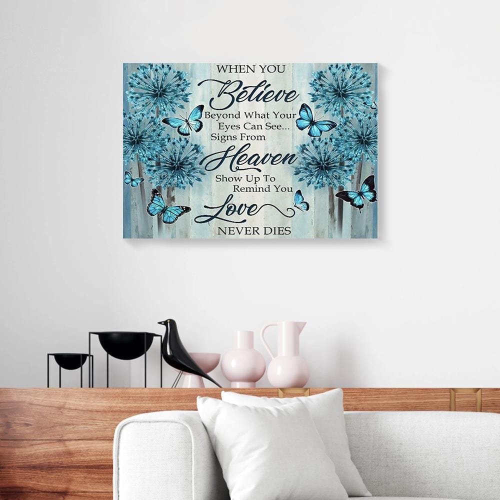 Canvas Art Prints When You Believe Love Never Dies Butterfly Canvas Wall Art Home Decor