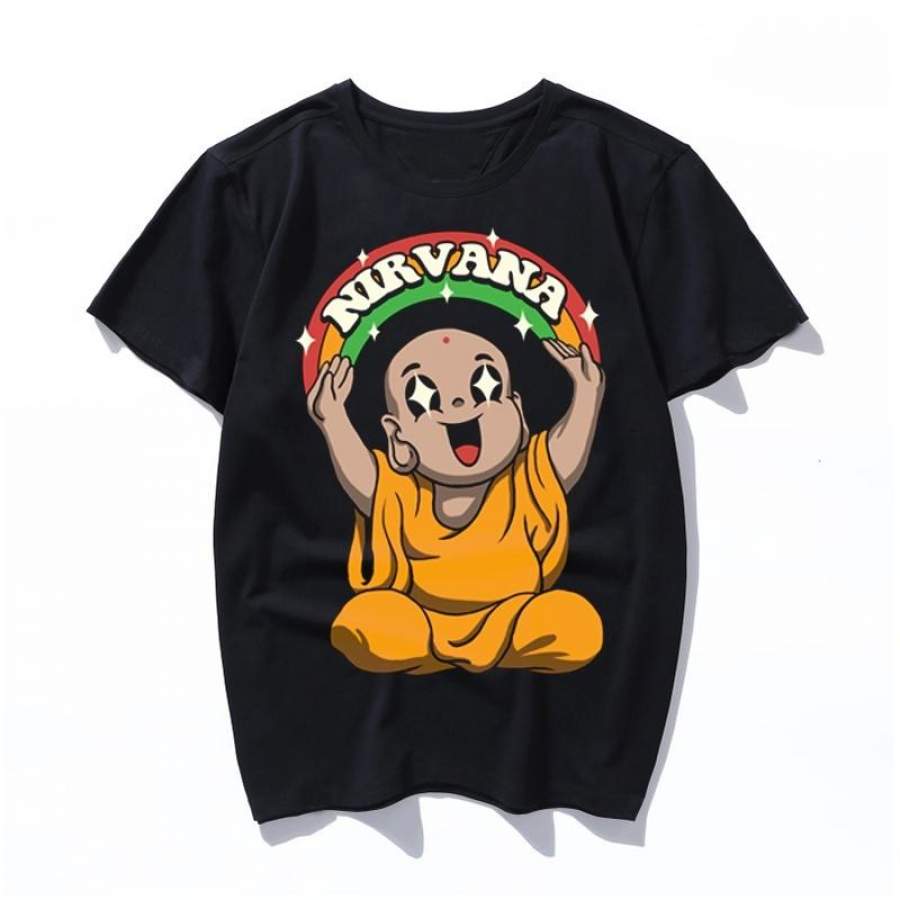kawaii is to nirvana Print letters interesting new loose summer female tops tees large size men women Harajuku gothic T-shirt