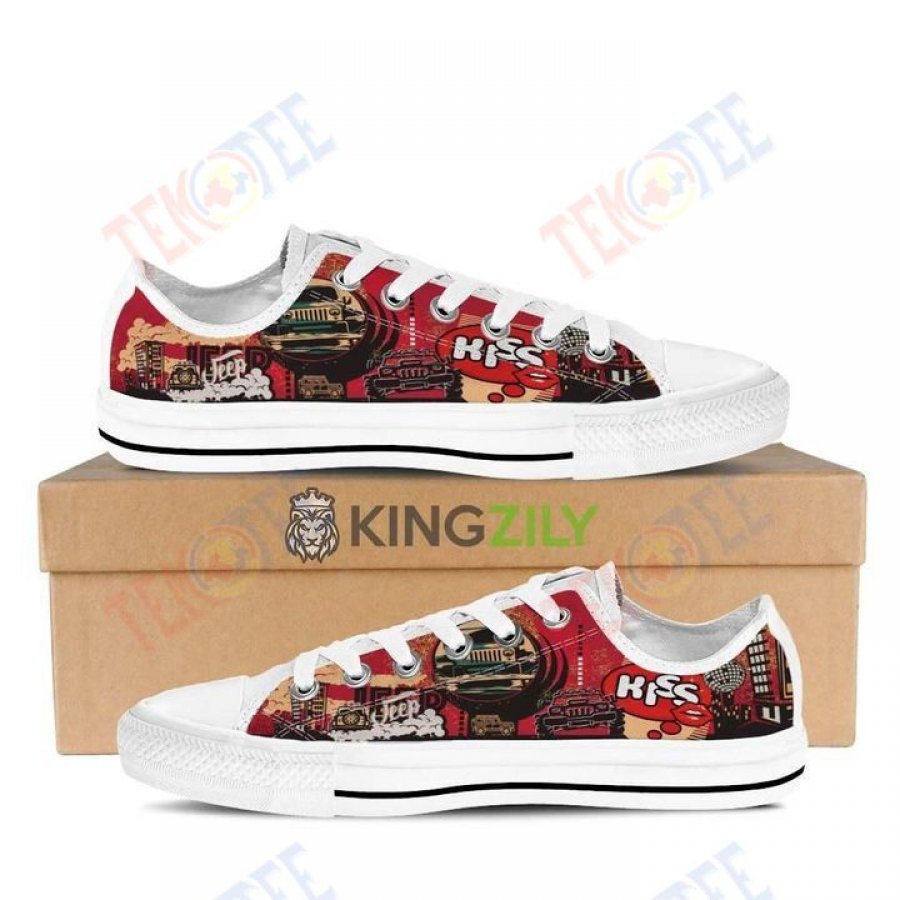 Mens Womens Jeep Christmas Low Top Shoes Custom Print Footwear Converse Sneakers TMT394