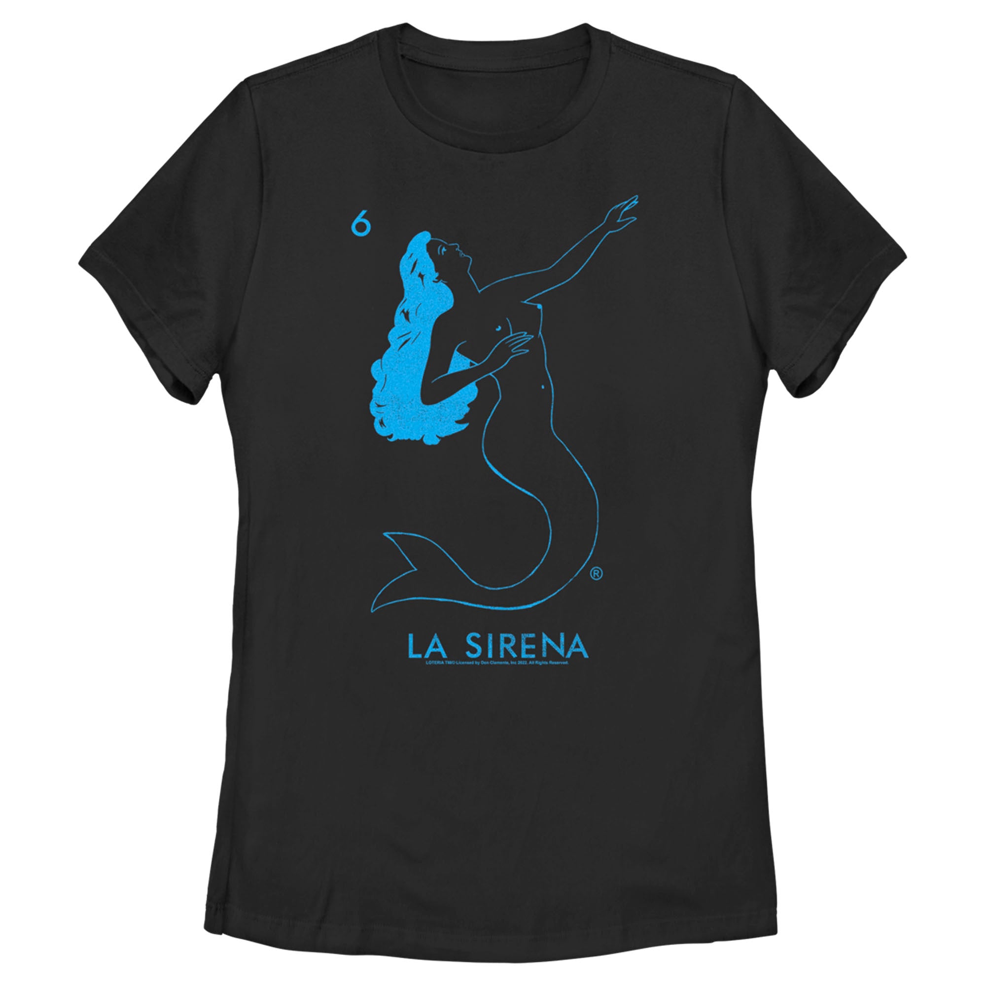 Women’S Loteria La Sirena Blue Negative T-Shirt