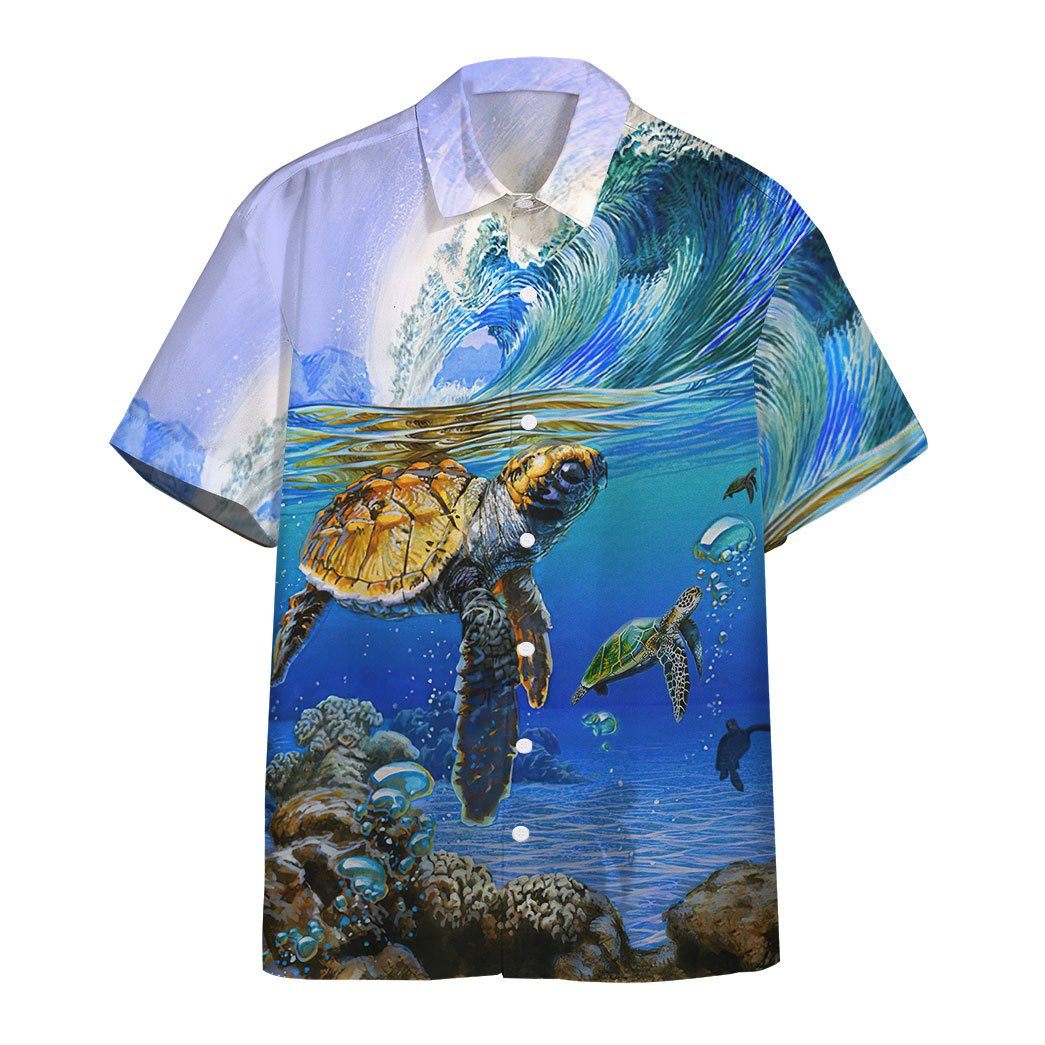 Gearhumans In The Ocean Turtle Custom Hawaiian Shirt Ha100552