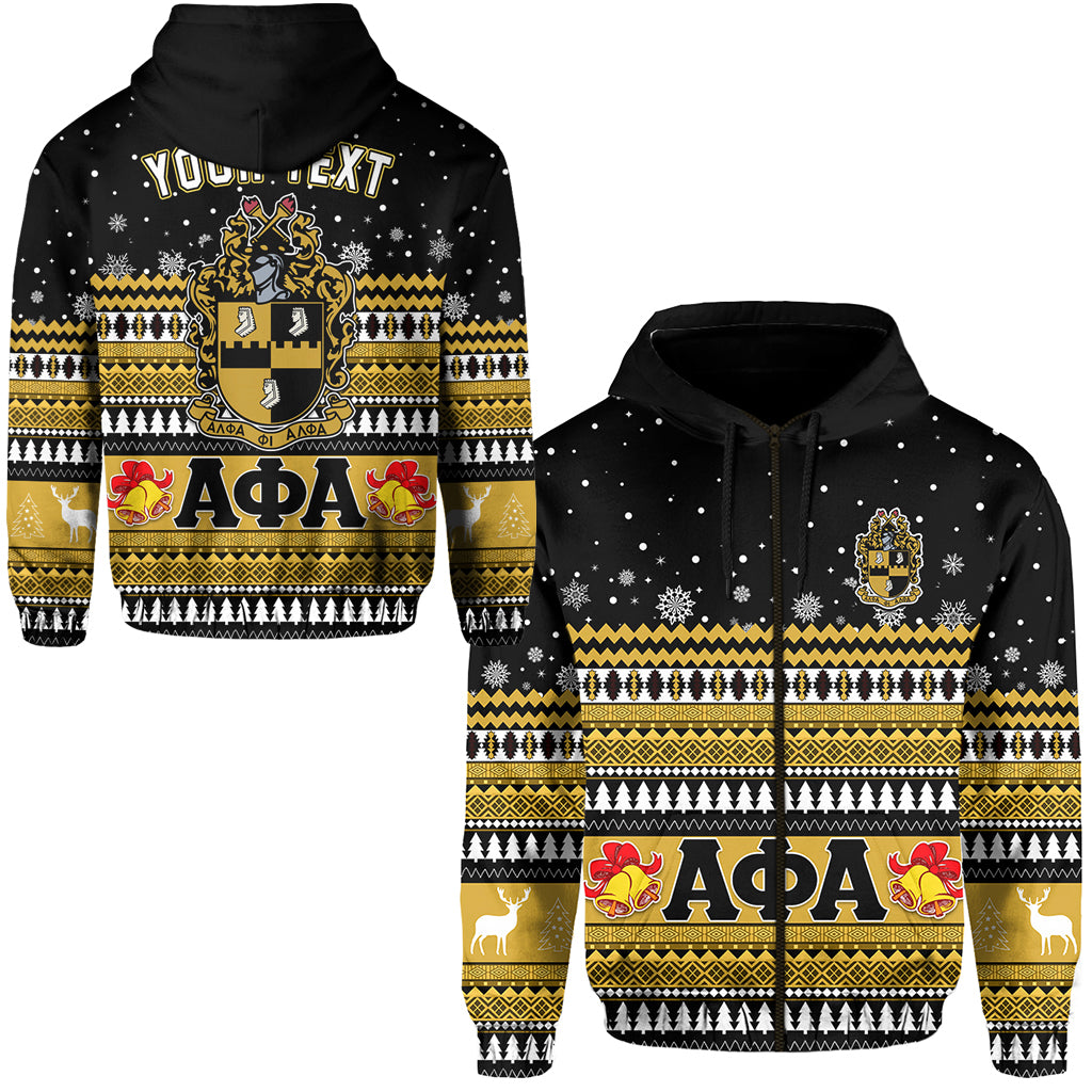 (Custom Personalised) Alpha Phi Alpha Christmas Zip Hoodie African Pattern Lt13