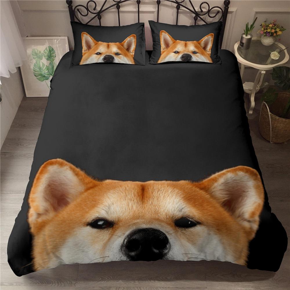 Adorable 3D Puppy Bedding Adult Children Plush Down Covers Adorn King Queen Bedding Duvet Covers