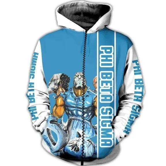 Fraternity Hoodie – Strong Brotherhood Phi Beta Sigma Zip Hoodie