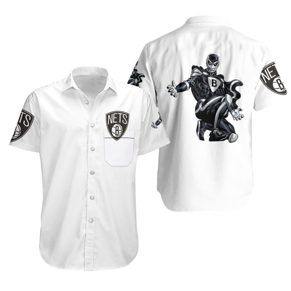 Brooklyn Nets Basketball Classic Mascot Logo Gift For Fans White Hawaii Shirt Ha73182