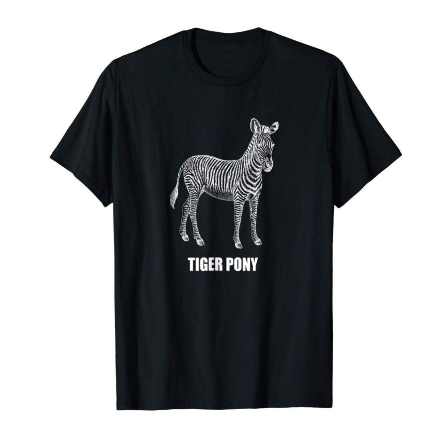 Fashion Cotton T Shirt Tiger Pony Funny Animals World Men T-shirt