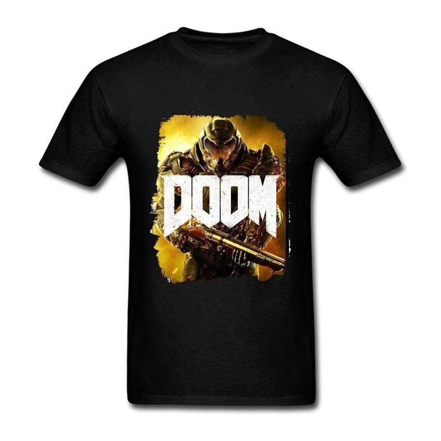 Judian Doom Video Game Poster T Shirt For Men Fashion Unisex T Shirt Short Sleeve T-Shirt Men’S Funny Black T-Shirt