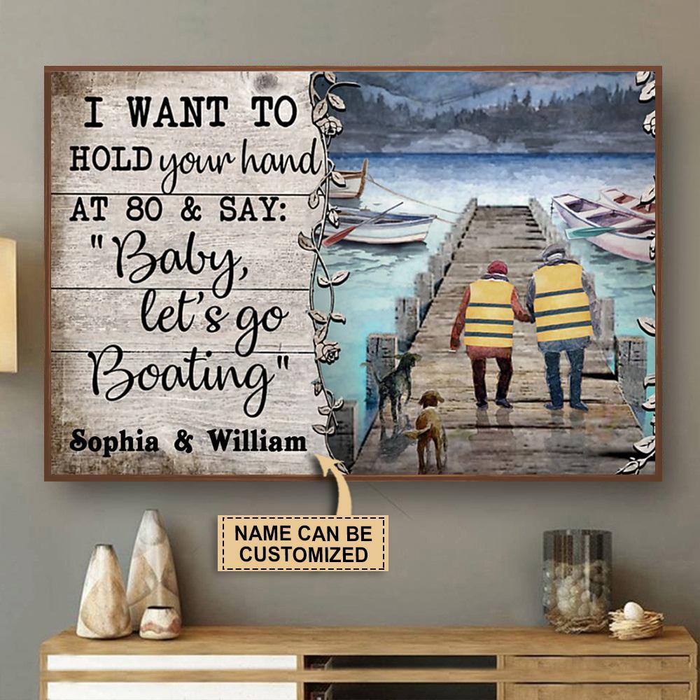 Aeticon Gifts Personalized Boating I Want To Hold Your Hand Canvas Mom Dad Gift Home Decor