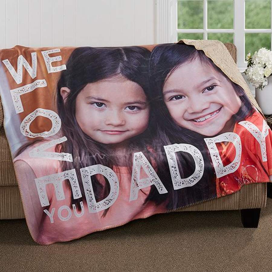 We love you Daddy – Custom photo – Blanket