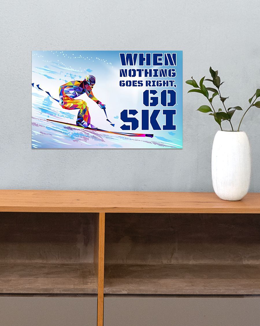Skiing Go Ski Horizontal Canvas And Poster | Wall Decor Visual Art