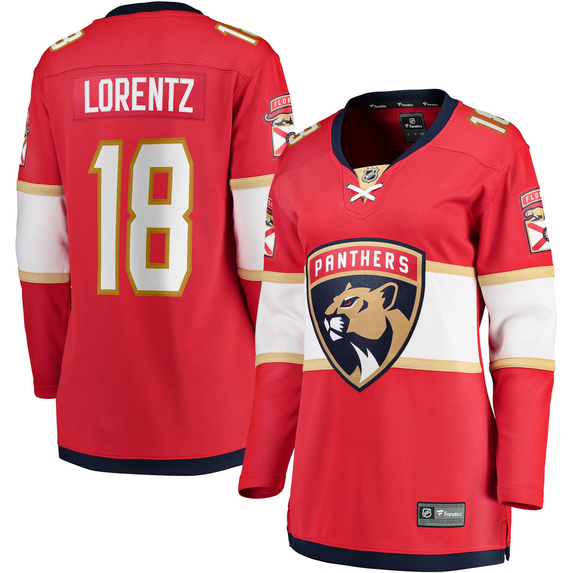 Steven Lorentz Florida Panthers Branded Women's Home Breakaway Player Jersey – Red