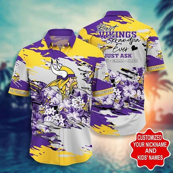 Minnesota Vikings Pesonalized Hawaiian Shirt Aloha Beach Holiday Ha41675