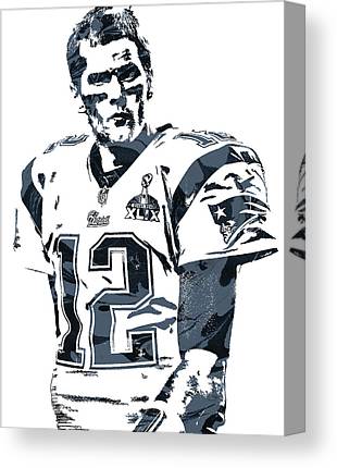 1 Tom Brady New England Patriots Pixel Art 6 Joe Hamilton Canvas Print