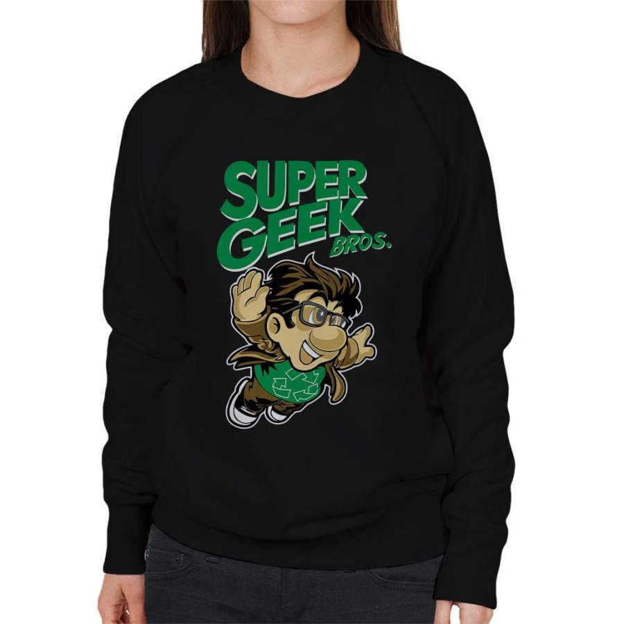 Super Mario Brothers Big Bang Theory Mix Women’s Sweatshirt