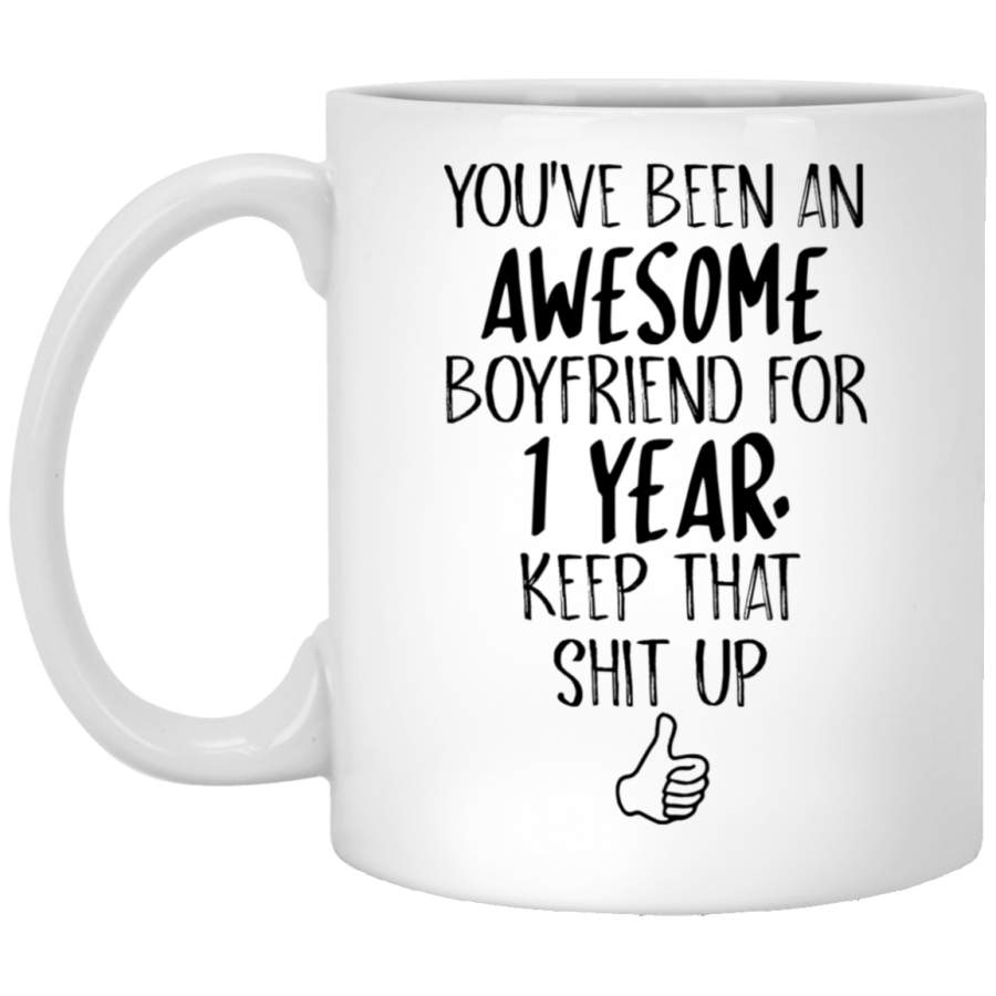 Gifts for Boyfriend – 1 year Dating Anniversary Gifts Idea Coffee Mug