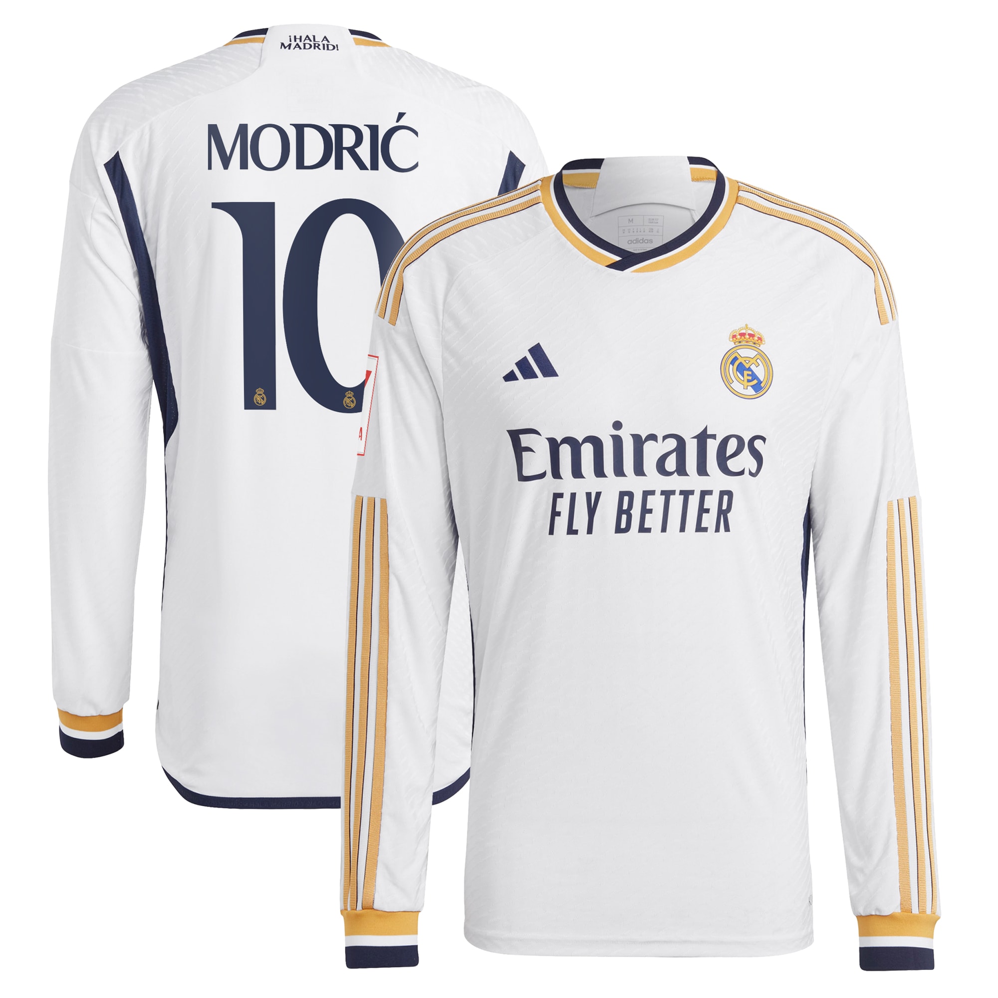 Luka Modric Real Madrid Home 2023/24 Authentic Long Sleeve Jersey – White