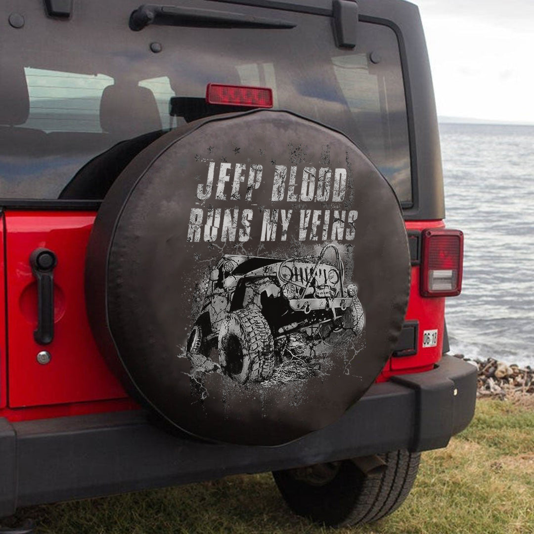 Jeep Blood Runs My Veins Spare Tire Cover Lt11