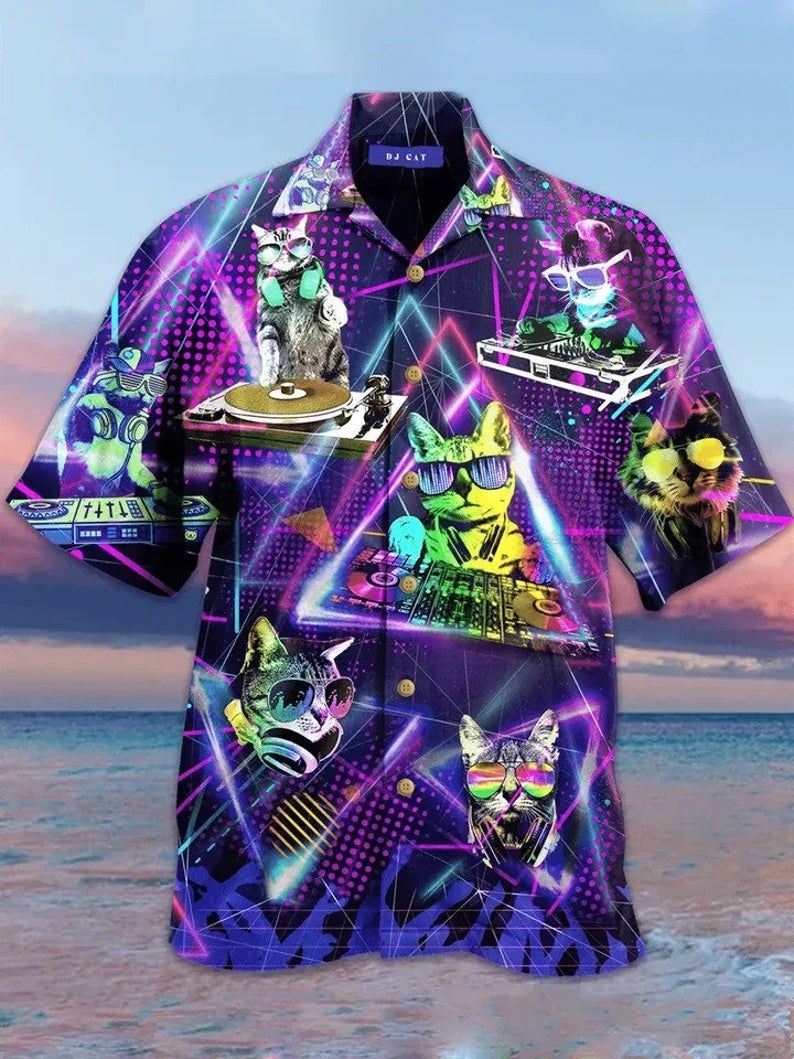 Dj Cats Multicolor Unique Design Hawaii Shirt Ha27379