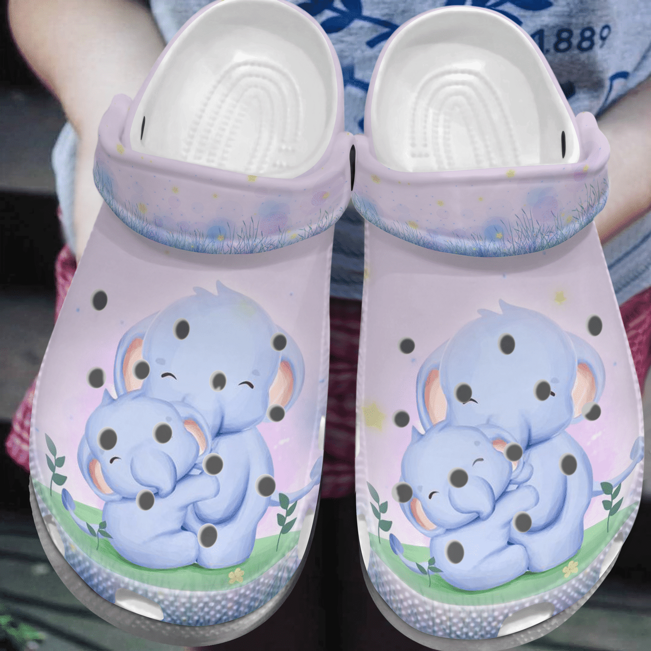 Elephant Personalized Clog, Custom Name, Text, Color, Number Fashion Style For Women, Men, Kid, Print 3D Mother