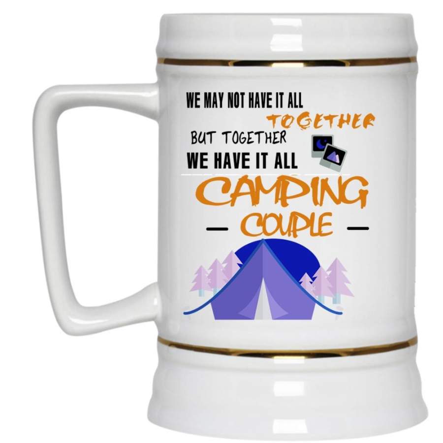 Lovely Gift For Couple Beer Stein 22oz, Camping Couple Beer Mug