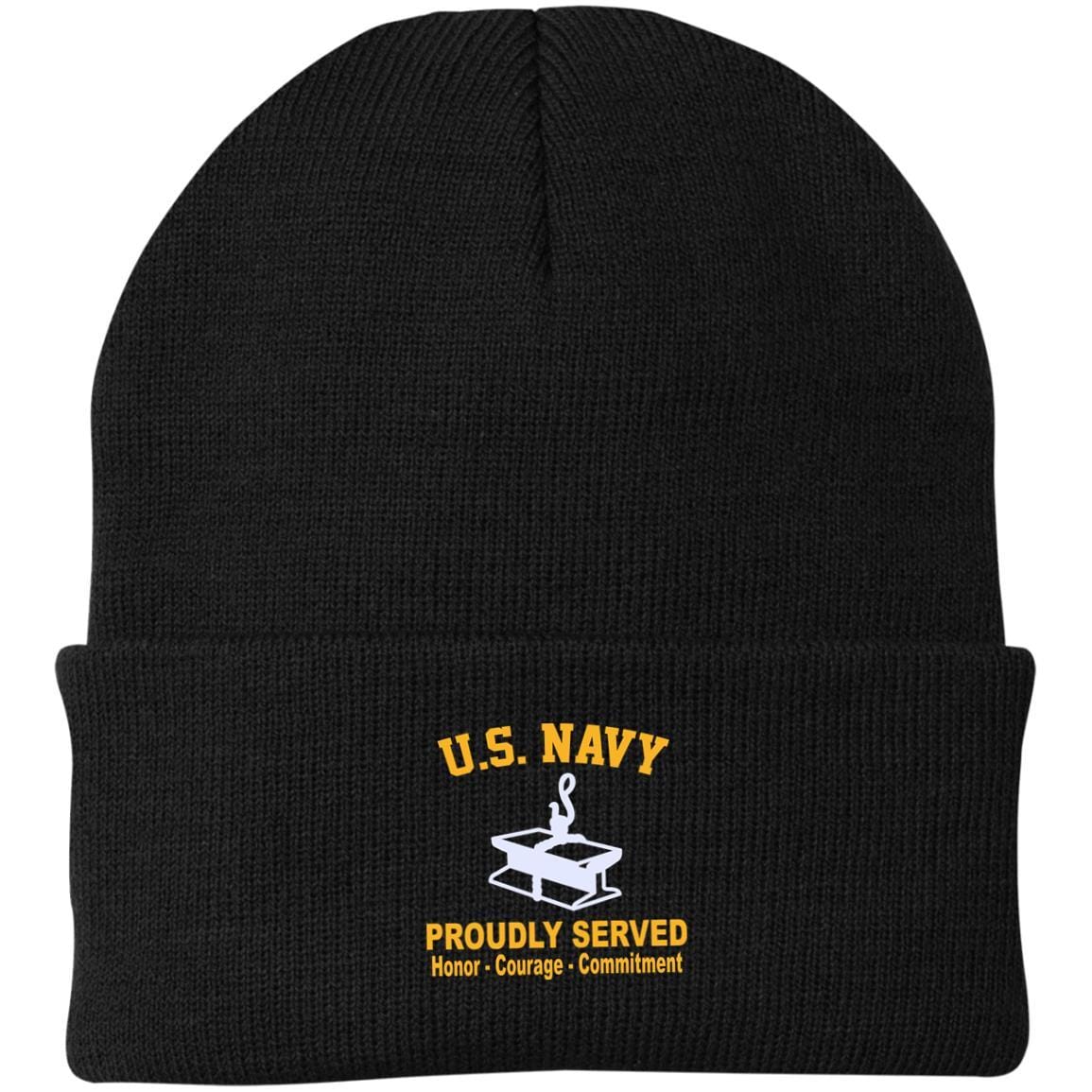 Us Navy Steelworker Sw Logo Printed Port Authority Knit Cap