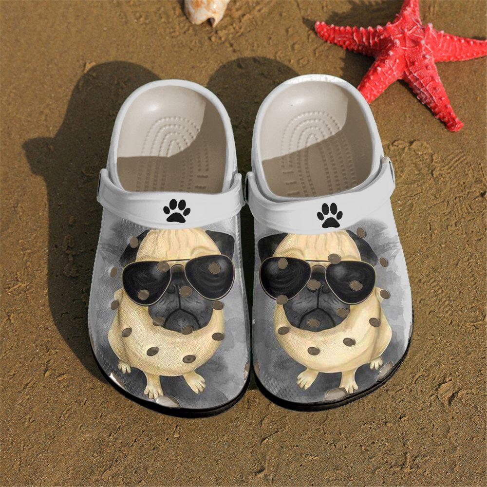 Pug Personalized Clog, Custom Name, Text, Color, Number Fashion Style For Women, Men, Kid, Print 3D Cool Pug Vq