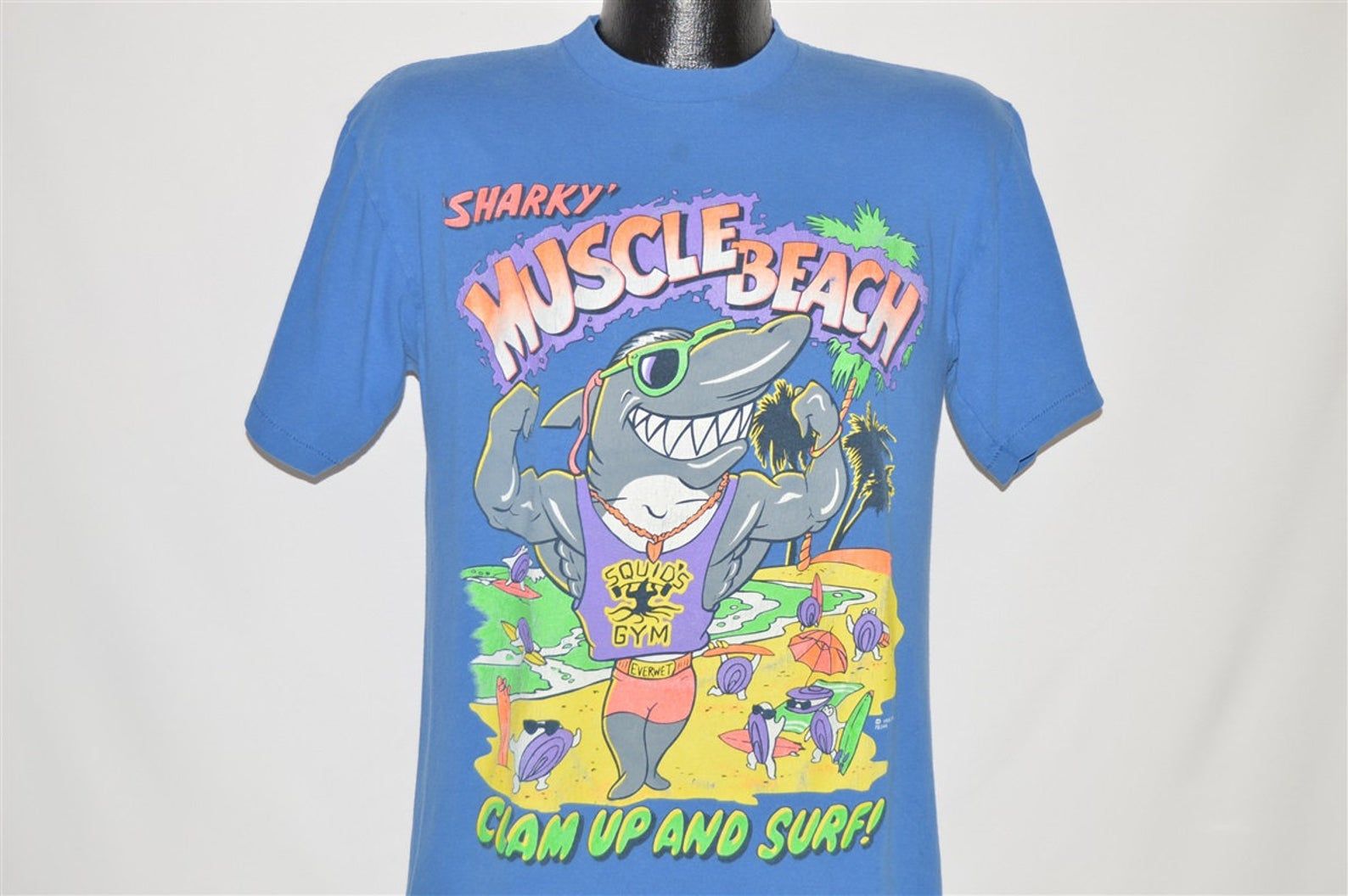 90S Sharky Muscle Beach Surf T-Shirt